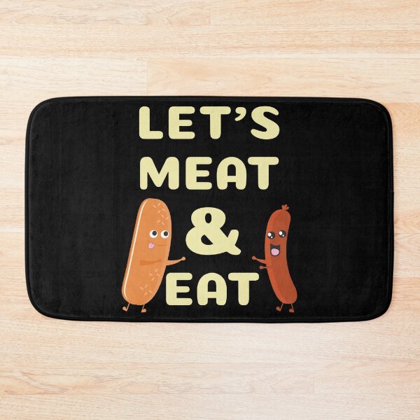 Item preview, Funny Hot Dog Puns Let's Meat And Eat designed and sold by ArtFisher.