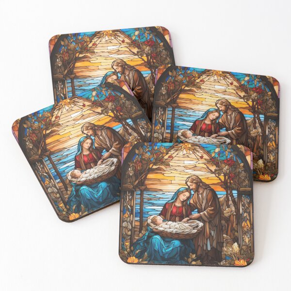 Item preview, Birth of Christian Christ, Stained Glass Art - Jesus designed and sold by HeavenArtStudio.