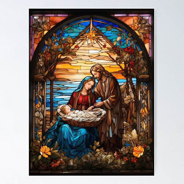 Item preview, Birth of Christian Christ, Stained Glass Art - Jesus designed and sold by HeavenArtStudio.