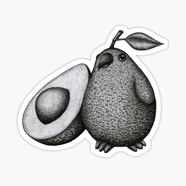 Avocado Bird Sticker