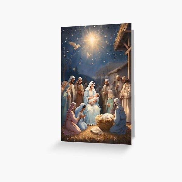 Item preview, Christmas Birth of Christ, Christian Nativity Art - Jesus designed and sold by HeavenArtStudio.