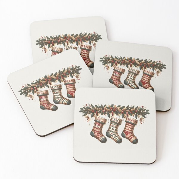 Item preview, Vintage Christmas stocking garland designed and sold by Zenalia.