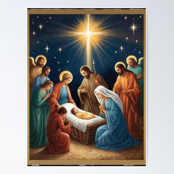 Item preview, Birth of Jesus, Christianity BIble Scene Art - Christ designed and sold by HeavenArtStudio.