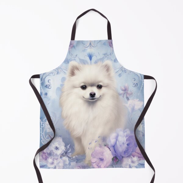 Item preview, fluffy cute white Pomeranian dog designed and sold by WallyPink.