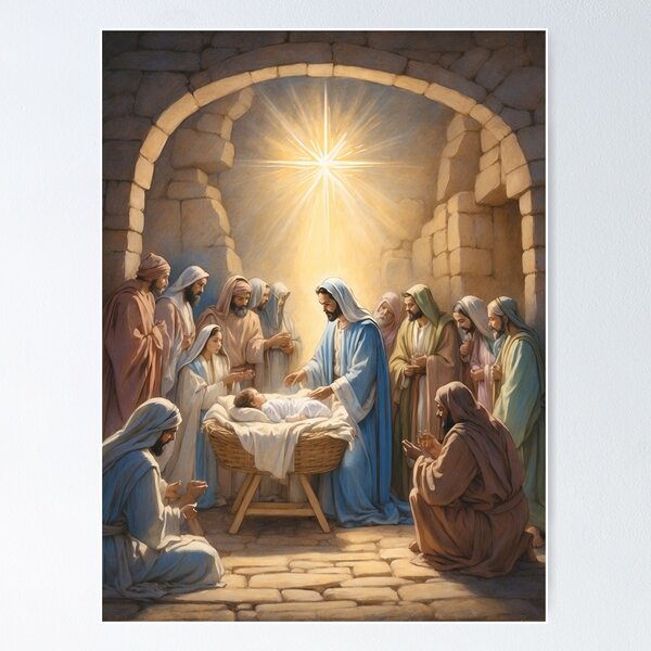Item preview, Christian Artwork, Christmas Birth of Christ - Jesus designed and sold by HeavenArtStudio.