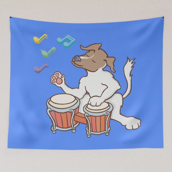 Item preview, Jack Russell playing the bongos. designed and sold by ElectronicCloud.