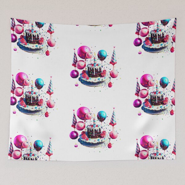 Item preview, A CHRISTMAS BIRTHDAY CAKE WITH CONFETTI, BALLOONS AND BALLS designed and sold by sweetees4u.