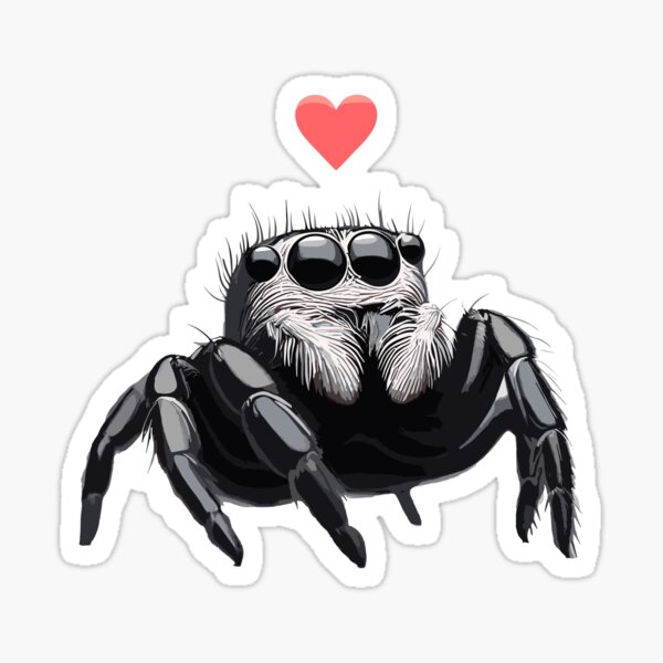 Item preview, Cute jumping spider of love designed and sold by TomFrontierArt.
