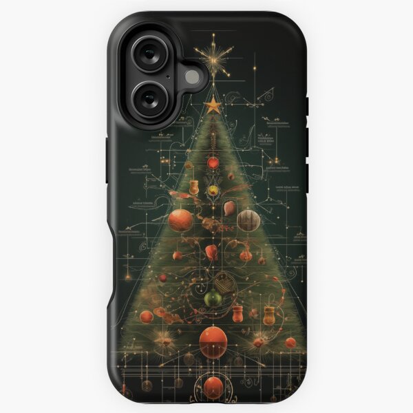 Ornamental Mechanics - A Schematic Christmas Tree iPhone Tough Case