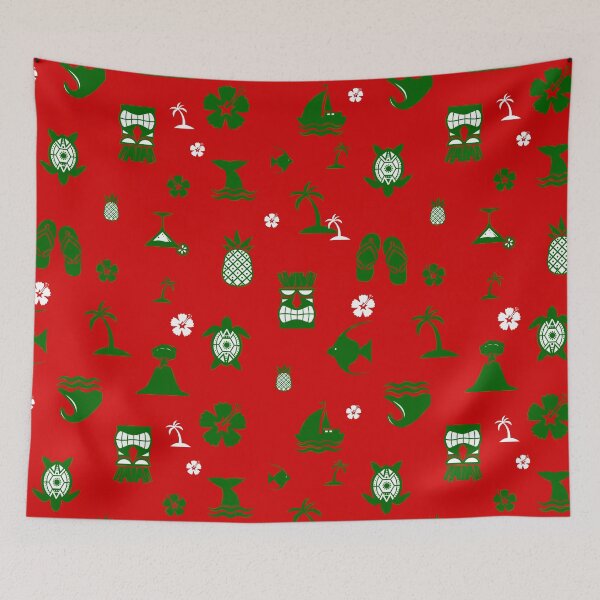 Item preview, tropical christmas tiki retro red  designed and sold by Gossip Rag.