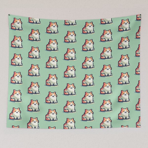 Item preview, a cat is sitting, a cute cat, a cat made of pixels, a beautiful cat made of pixels designed and sold by ввмел2020.