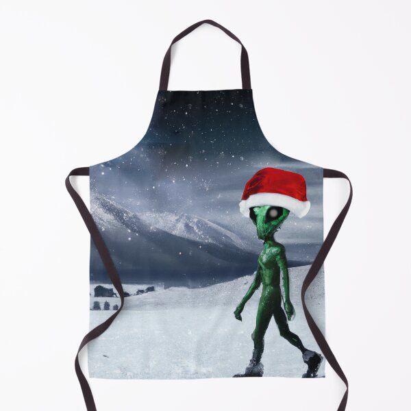 Aperçu de l'œuvre Alien marchant dans une vallée enneigée à Noël créée et vendue par mindgoop.