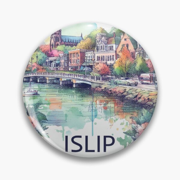Item preview, Islip New York Watercolor Illustration designed and sold by PaintMeWorld.