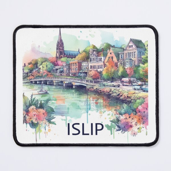 Item preview, Islip New York Watercolor Illustration designed and sold by PaintMeWorld.