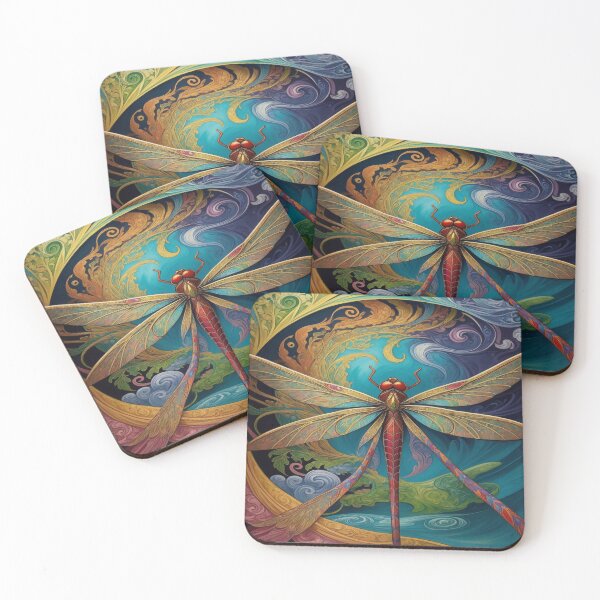 Item preview, Dragonfly Art Nouveau Painting designed and sold by druidwolfart.