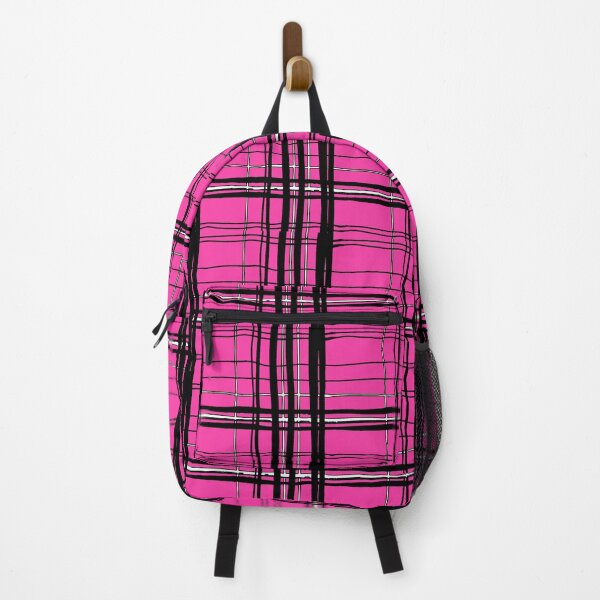 Item preview, Hand Drawn Uneven Hot Pink and Black Plaid designed and sold by Greenbaby.