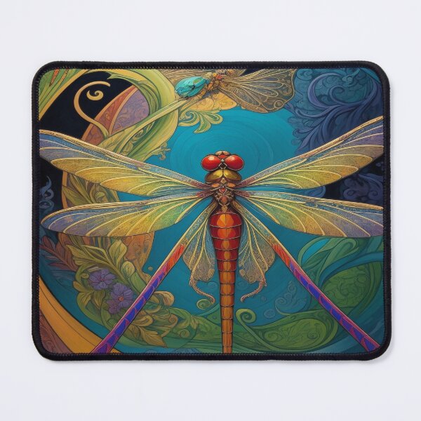 Item preview, Dragonfly Art Nouveau Painting designed and sold by druidwolfart.