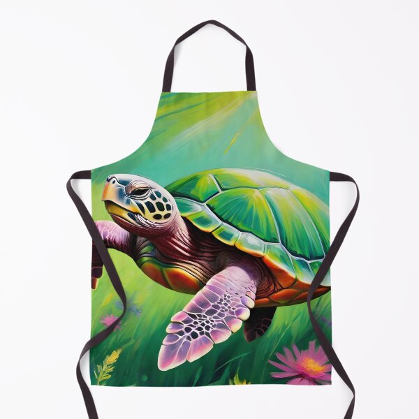 Item preview, Artistic turtle surrounded by green flowers designed and sold by pixelartestudio.