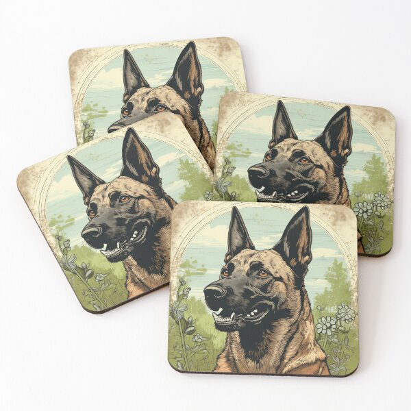 Item preview, cool Belgian Shepherd Malinois dog retro vintage style designed and sold by WallyPink.