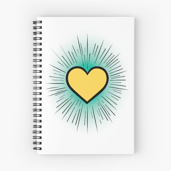 Item preview, Golden Yellow Heart Starburst Sticker with teal background designed and sold by KBCray.