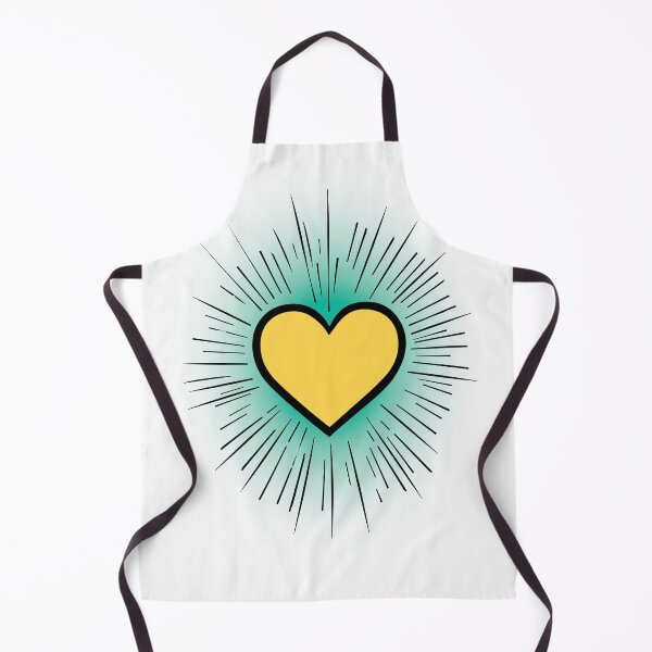 Item preview, Golden Yellow Heart Starburst Sticker with teal background designed and sold by KBCray.