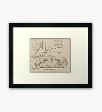Vintage Map of Martha's Vineyard (1782) Framed Print