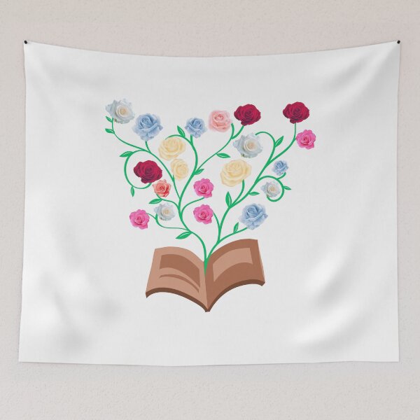 Item preview, Flowers Growing From Book | Many beautiful roses blooming | Little Blue Flowers S designed and sold by CircinusStore.