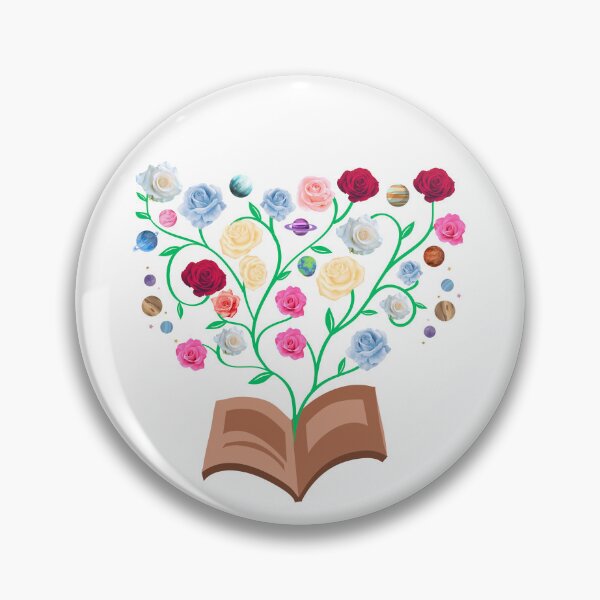 Item preview, Flowers Growing From Book | Many beautiful roses blooming with planets | Little Blue Flowers S designed and sold by CircinusStore.
