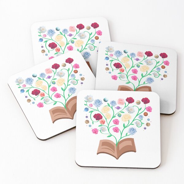 Item preview, Flowers Growing From Book | Many beautiful roses blooming with planets | Little Blue Flowers S designed and sold by CircinusStore.