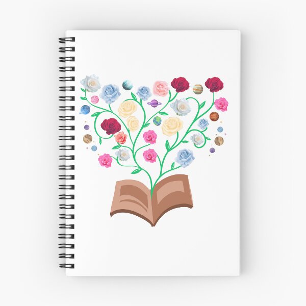 Item preview, Flowers Growing From Book | Many beautiful roses blooming with planets | Little Blue Flowers S designed and sold by CircinusStore.