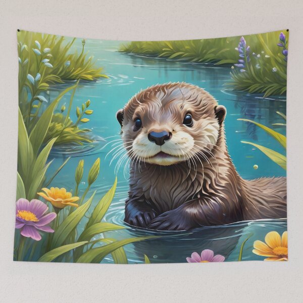 Item preview, Artistic sea otter and happy days designed and sold by pixelartestudio.
