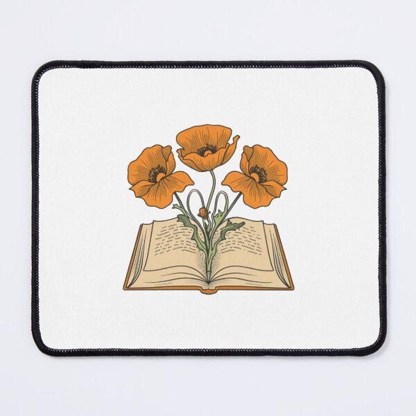 Item preview, Flowers Growing From Book | Orange California Poppies designed and sold by CircinusStore.