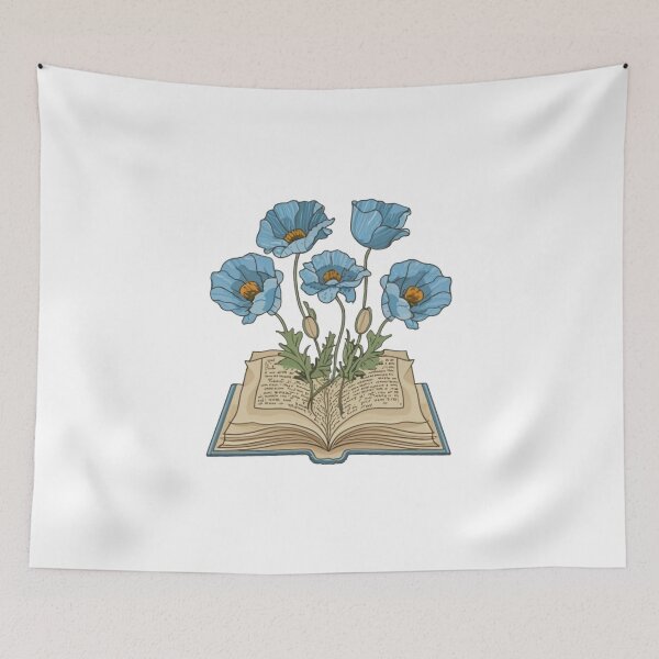 Item preview, Flowers Growing From Book | Blue California Poppies | Little Blue Flowers S designed and sold by CircinusStore.
