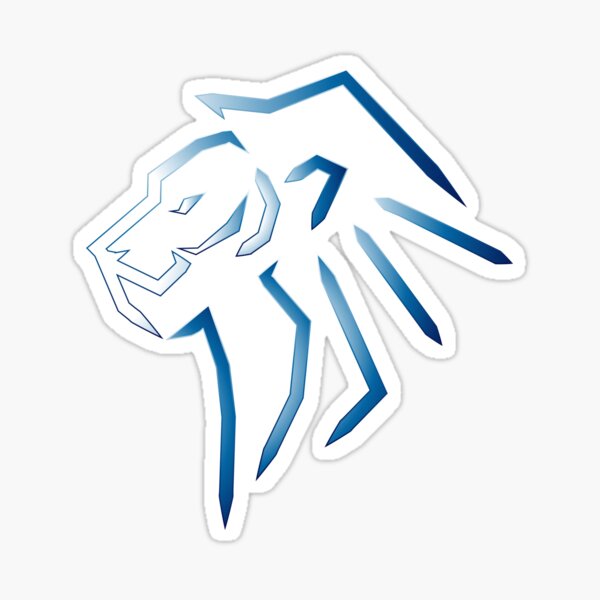 Blue lion head (large, without bill) Sticker