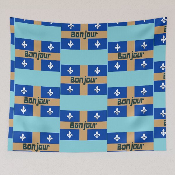 Item preview, Bonjour (hello in French) Quebec Flag designed and sold by lobodelnoir.
