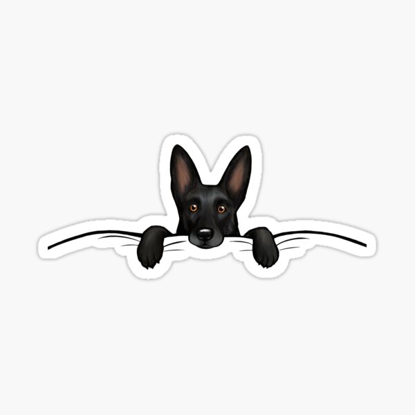 Item preview, Black German Shepherd Peeking Dog designed and sold by Jenn Inashvili.