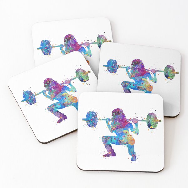 Item preview, Girl Squat Fitness Watercolor Artwork designed and sold by LotusGifts.