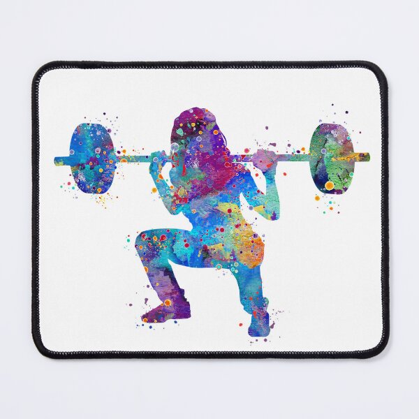 Item preview, Girl Squat Fitness Watercolor Artwork designed and sold by LotusGifts.