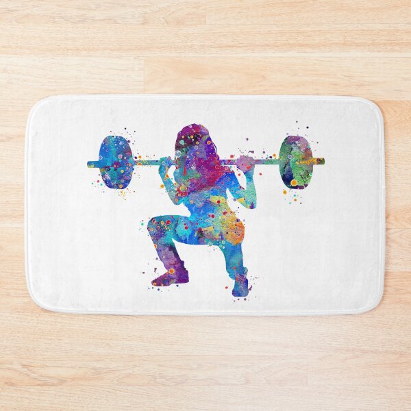 Item preview, Girl Squat Fitness Watercolor Artwork designed and sold by LotusGifts.