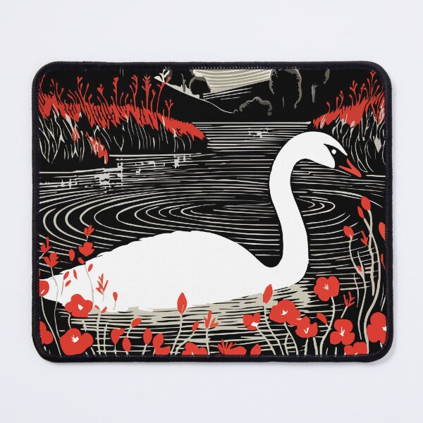 Item preview, Art Nouveau - swan and red flowers designed and sold by ArtNouveau-Deco.
