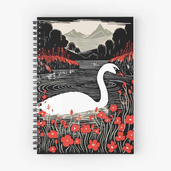 Item preview, Art Nouveau - swan and red flowers designed and sold by ArtNouveau-Deco.