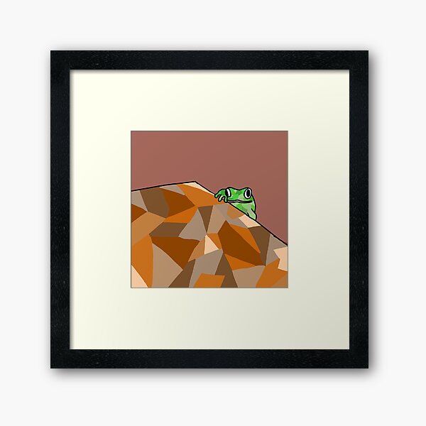 Peeking Frog Framed Art Print