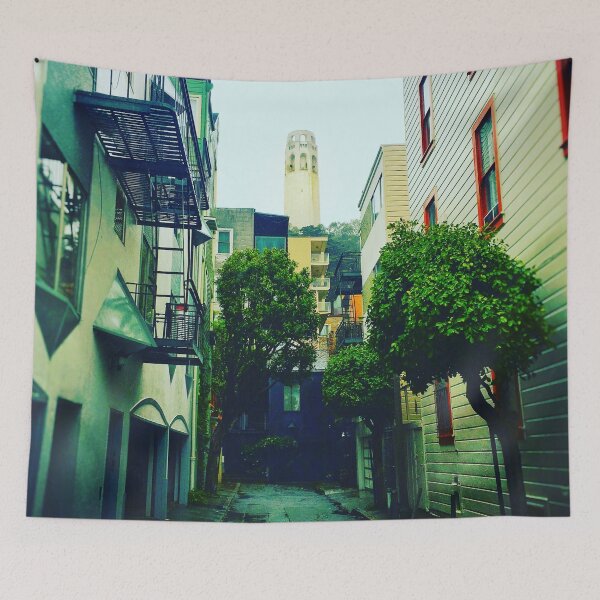 Item preview, Coit Tower in a Rainy Day in San Francisco designed and sold by DeLucaIdeas.