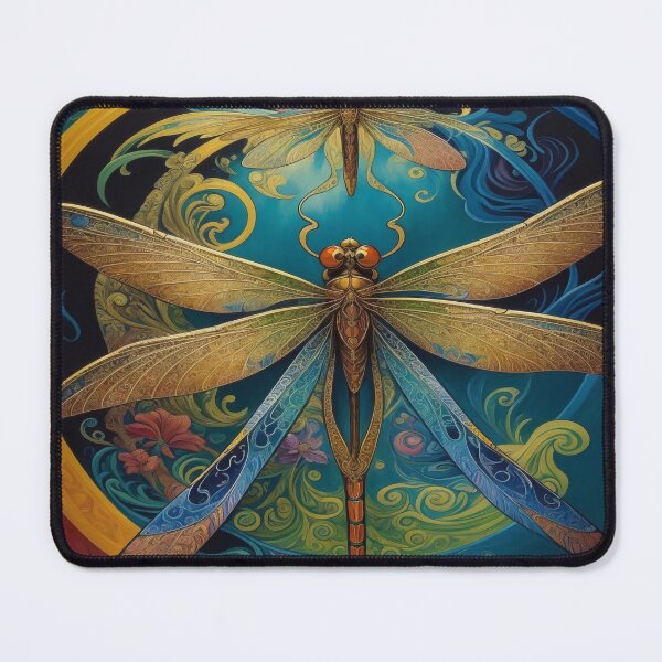 Item preview, Dragonfly Art Nouveau Painting designed and sold by druidwolfart.