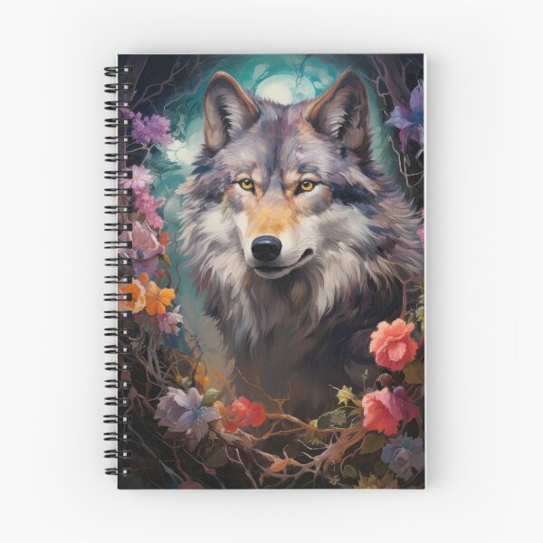 Item preview, Gray wolf in flowers designed and sold by WallyPink.