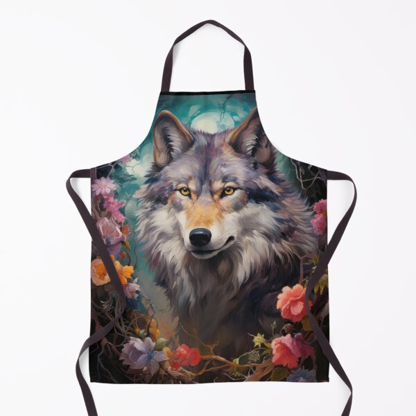 Item preview, Gray wolf in flowers designed and sold by WallyPink.
