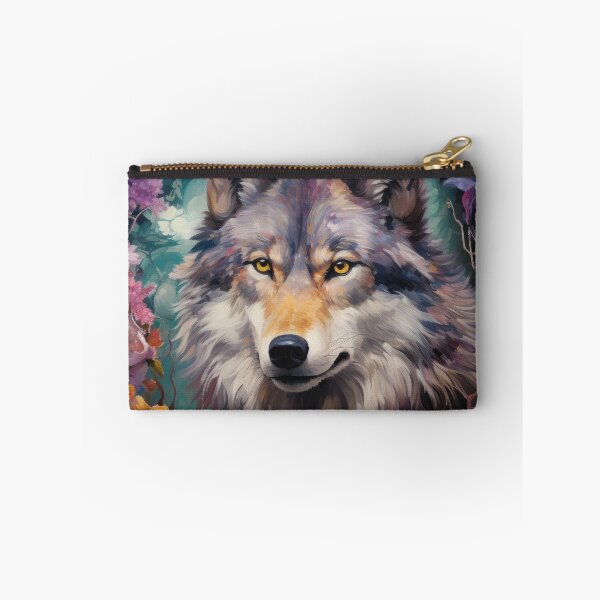 Item preview, Gray wolf in flowers designed and sold by WallyPink.