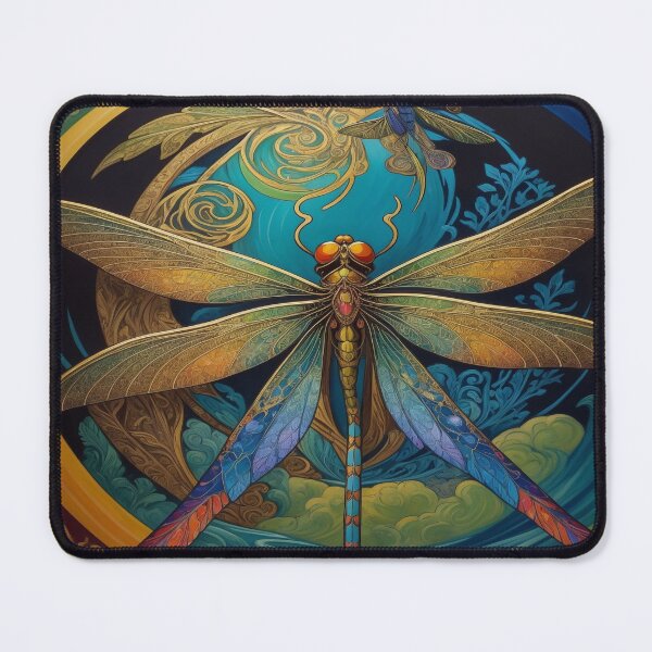Item preview, Dragonfly Art Nouveau Painting designed and sold by druidwolfart.