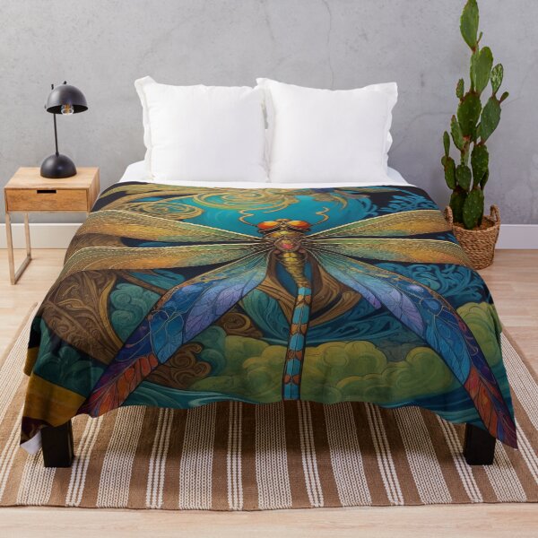 Item preview, Dragonfly Art Nouveau Painting designed and sold by druidwolfart.