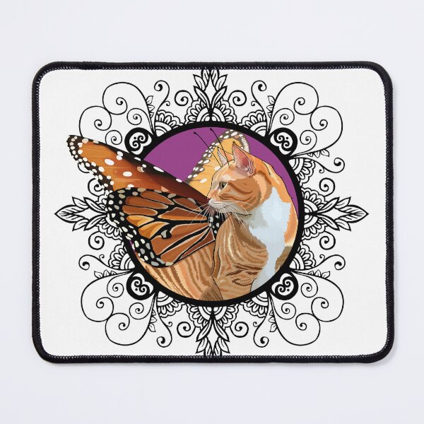 Item preview, Queen Ginger Butterfly Cat Kitty in Ornate Frame designed and sold by Carleah Unique.
